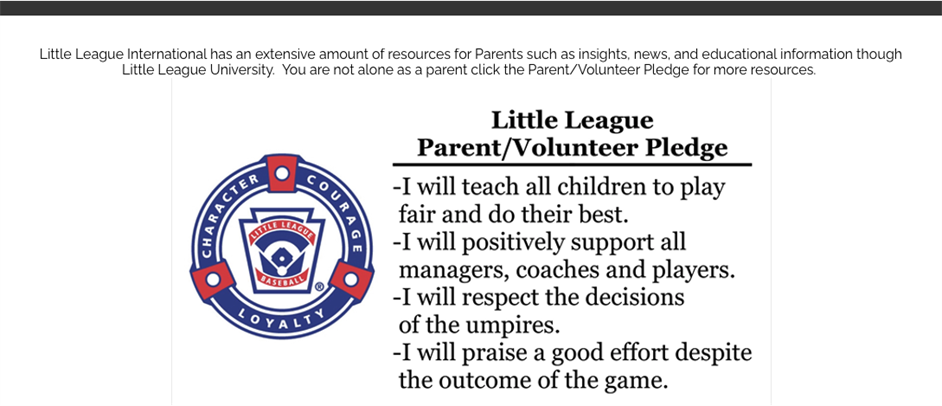 Little League Parent Pledge