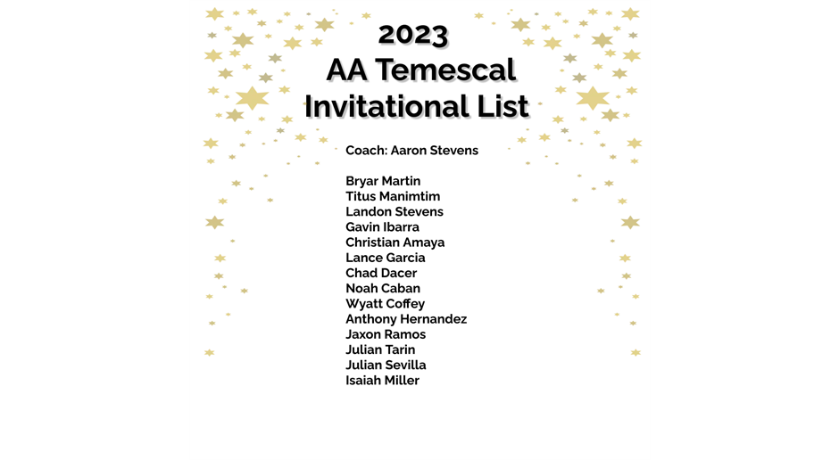Team for AA Invitational