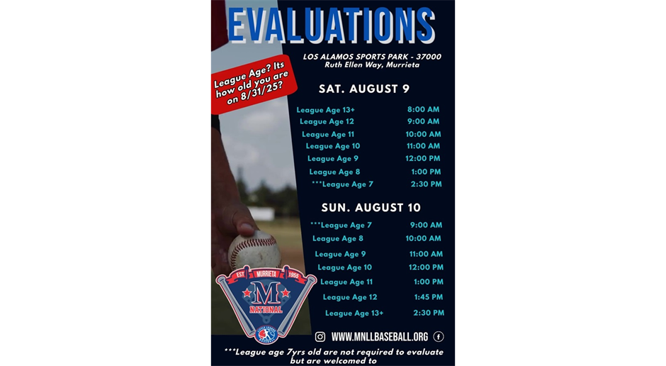 2025 FALL EVALUATION SCHEDULE